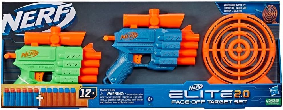 Nerf Elite 2.0 Face Off Target Set with 2 Blasters & 12 Darts
