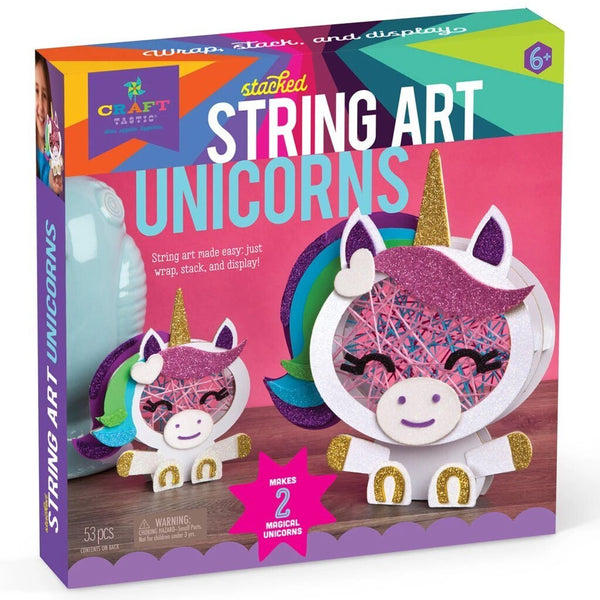 Craft-tastic Stacked String Art Unicorns 3D Kids Craft Kit