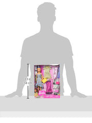 Barbie Doll with 4 Complete Outfits, Shoes & Accessories Set