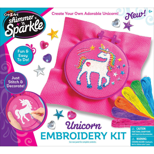 Cra-Z-Art Shimmer 'n Sparkle Unicorn DIY Embroidery Kit