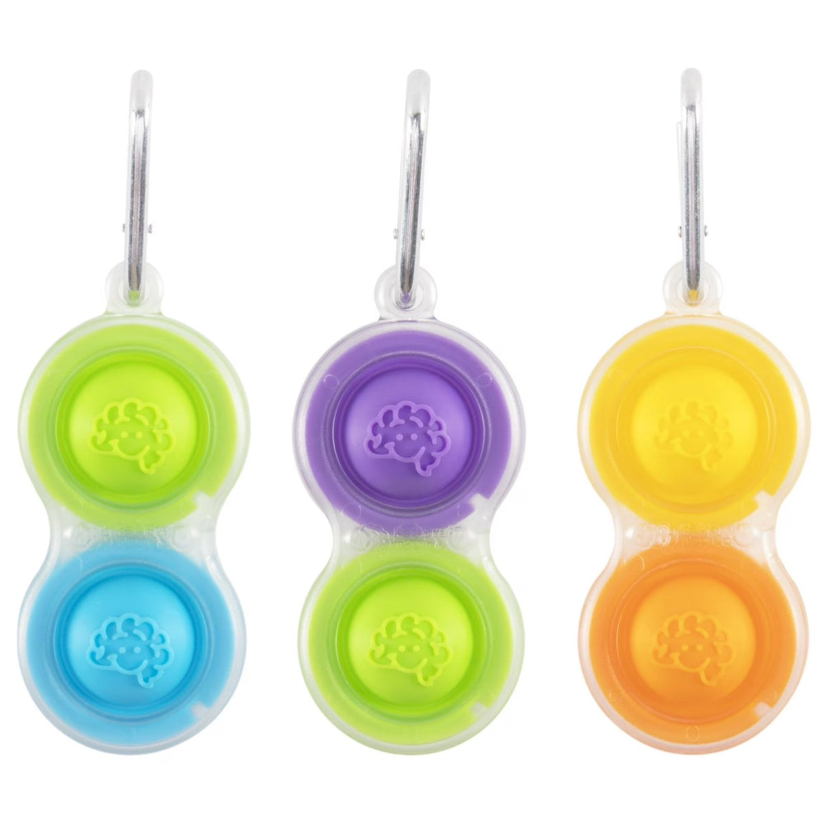 Fat Brain Toys Simpl Dimpl Clear 3-Pack Popping Fidget Keychains