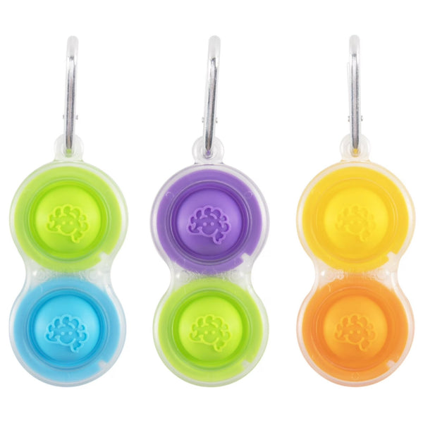 Fat Brain Toys Simpl Dimpl Clear 3-Pack Popping Fidget Keychains
