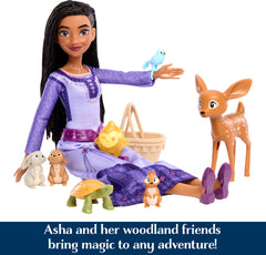 Mattel Disney Wish Woodland Animals of Rosas Asha Doll Set