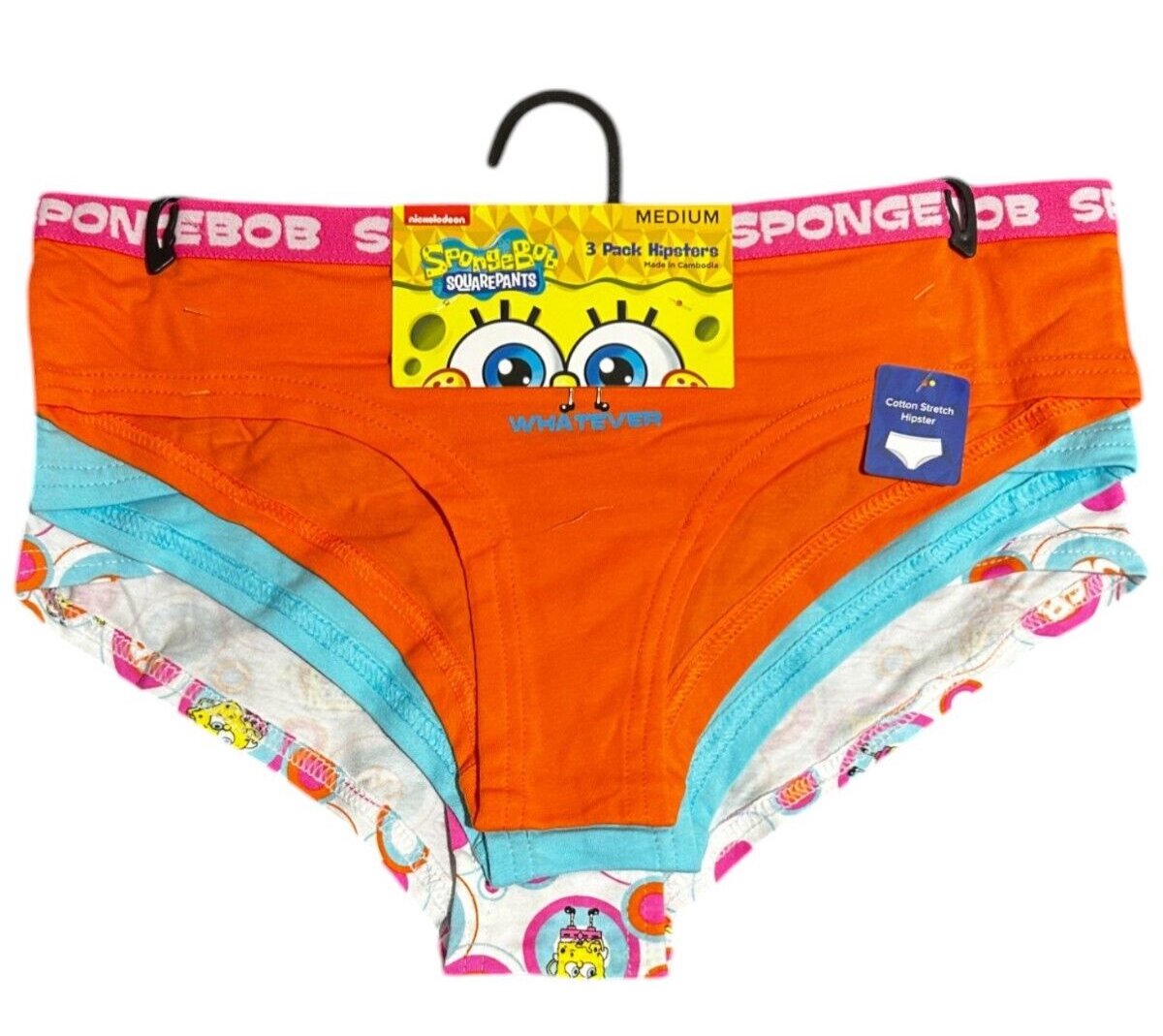 Nickelodeon SpongeBob SquarePants Hipster Underwear 3-Pack – Size M