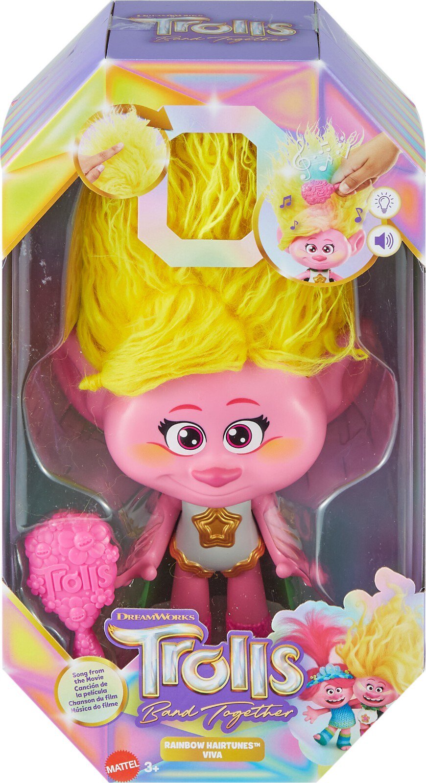 Mattel Trolls Rainbow HairTunes Viva Doll with Light & Sound