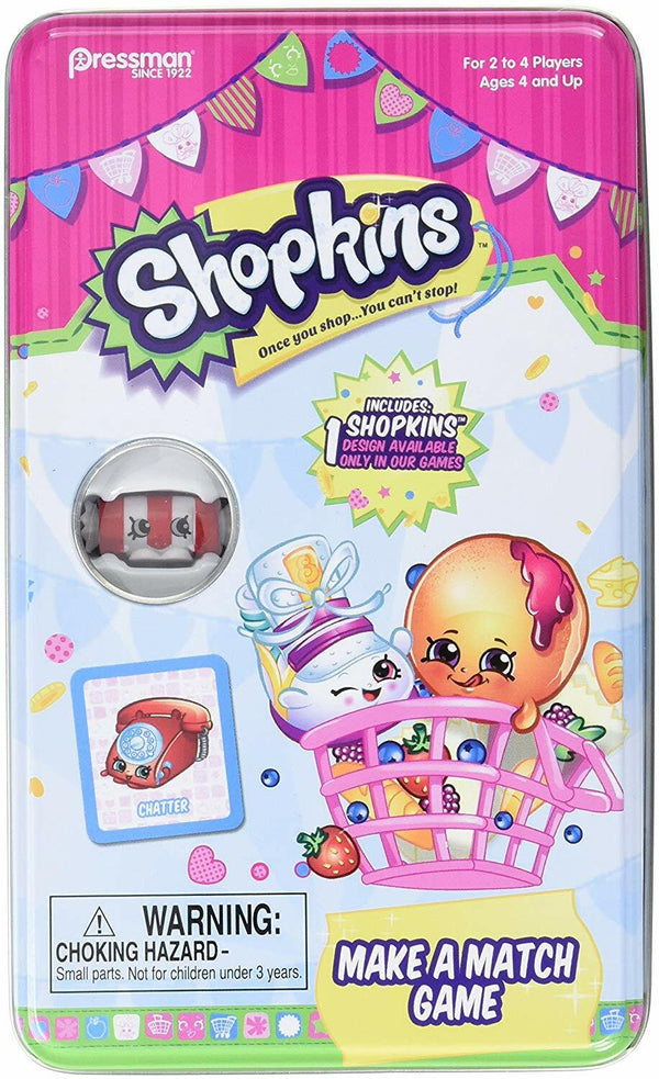 Pressman Shopkins Make a Match Game in Collectible Tin