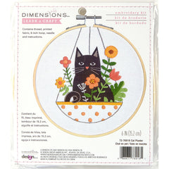 Dimensions Cat Planter Needlepoint Embroidery Kit for Beginners, 6"
