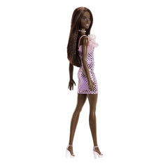 Barbie® Doll, Kids Toys, Dark Brown Hair, Pink Metallic Dress, Trendy Clothes and Accessories, Gifts for Kids