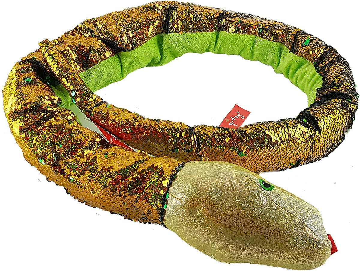 Gitzy 54" Giant Flip Sequin Plush Snake – Green