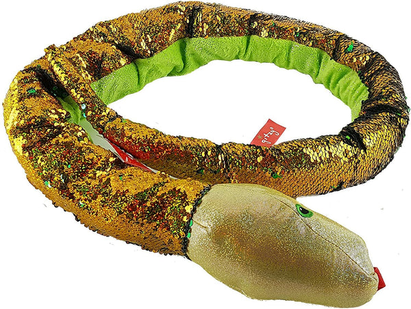 Gitzy 54" Giant Flip Sequin Plush Snake – Green