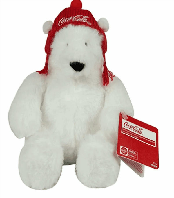 Coca-Cola Polar Bear Plush with Red Trapper Hat | 6 Inch