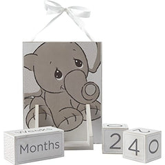 Precious Moments Elephant Baby Milestone Photo Block & Wall Display Set
