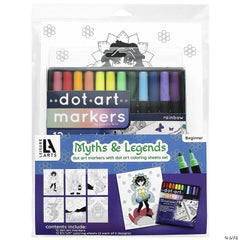 Leisure Arts Dot Art Myths & Legends Coloring Set with Markers