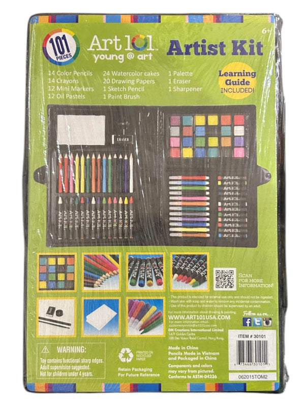 Art 101 Artist Kit with Learning Guide – 101 Pieces