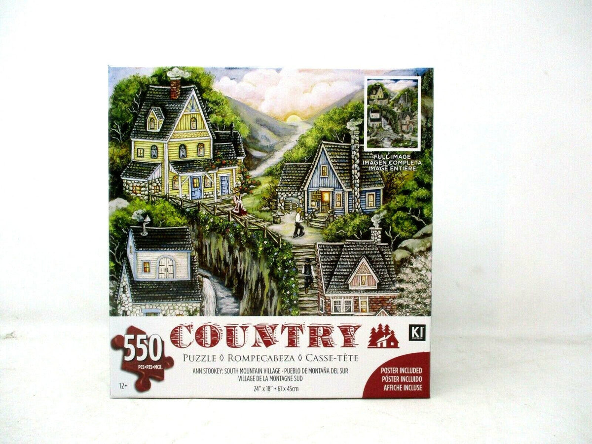 KI Puzzles Mountain Village 550 Piece Jigsaw Puzzle
