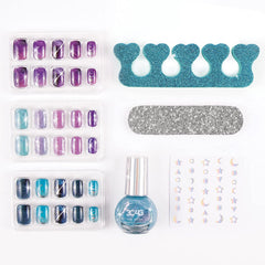 3C4G Celestial Press-On Nail Set for Kids | Stars & Moon