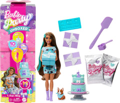 Barbie Party Unboxed Pet Birthday Party Stars Set – 10 Surprises