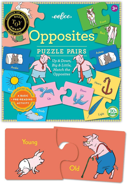 eeBoo Opposites Puzzle Pairs – Early Learning Activity