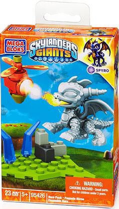 Mega Bloks Skylanders Silver Metallic Spyro Hero Pack Building Set