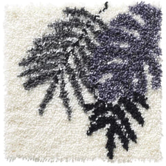Leisure Arts Latch Hook Kit – Black & Gray Leaves, 16"