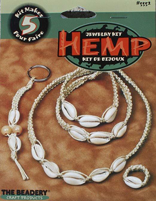 The Beadery Hemp Jewelry Kit – Raw Rope & Shell, 5 Projects