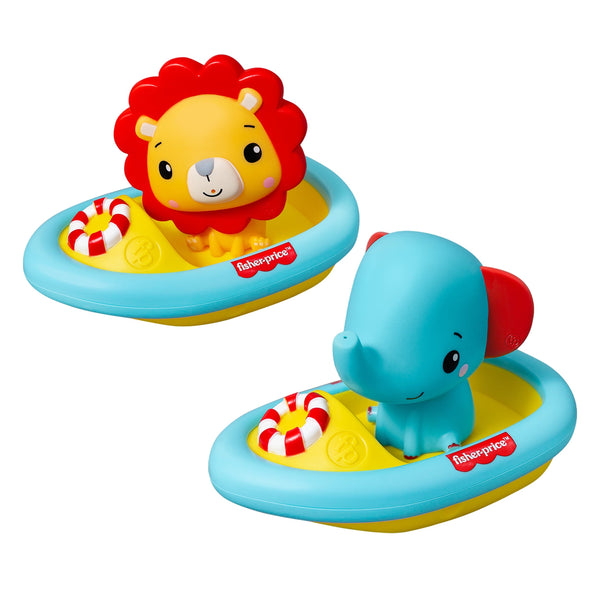 Fisher-Price Animal Boat Bath Toy Set for Toddlers, 4 Piece