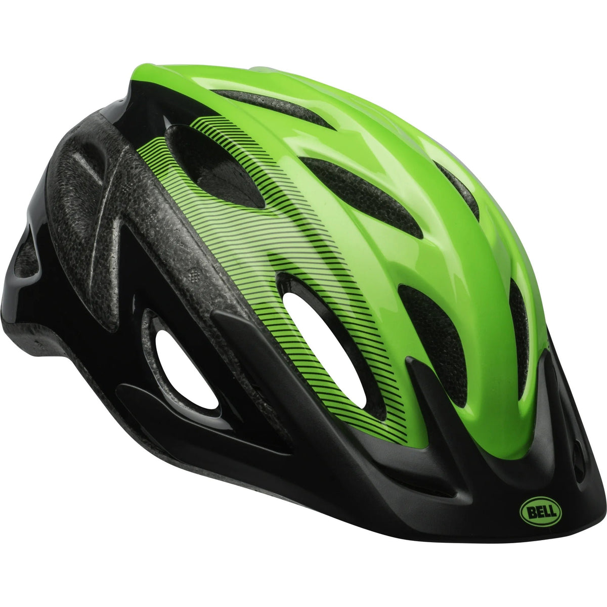 Bell Axle Adult Bike Helmet – Adjustable Fit, Black/Green