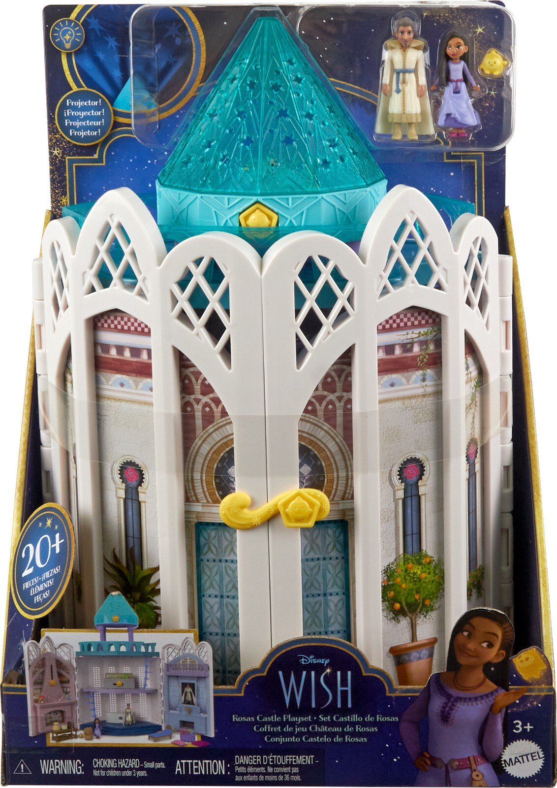 Mattel Disney Wish Rosas Castle Dollhouse Playset with 2 Mini Dolls