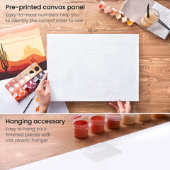 Arteza Desert Paint by Number Kit for Adults, 12x16 In, 21 Pieces