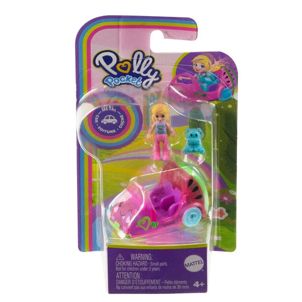 Polly Pocket Pollyville Mini Vehicle with Micro Doll & Pet