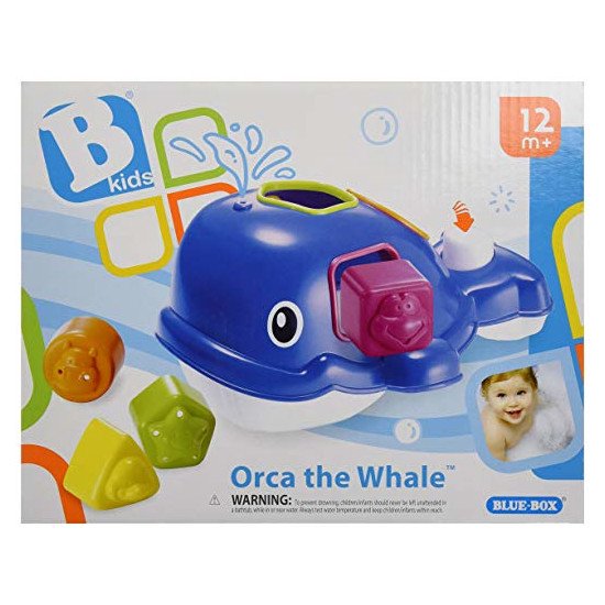 BKids Orca the Whale Bath Toy – Floating Shape Sorter & Water Squirter