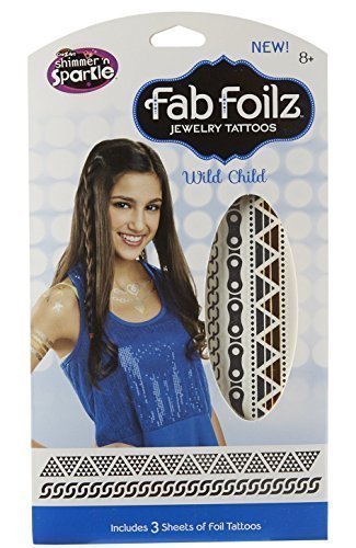 Shimmer and Sparkle Fab Foilz Wild Child Metallic Body Art Tattoos