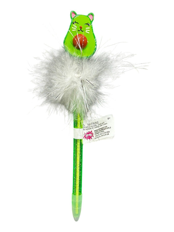 Make It Real 3C4G Catocado Fuzzy Feather Pen – Blue Ink
