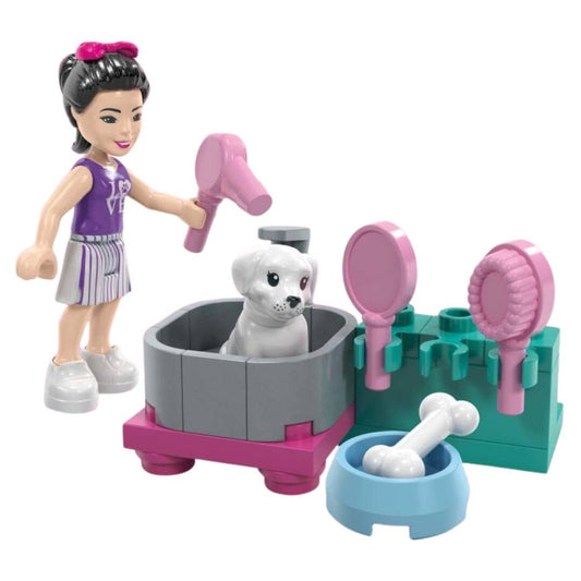 MEGA Barbie Puppy Bath Time 30-Piece Building Kit
