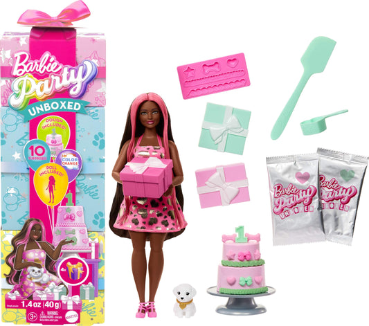 Barbie Party Unboxed Shimmerin' Hearts Set – 10 Surprises