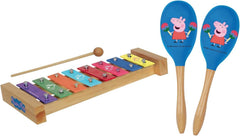 Peppa Pig Wood Xylophone & Maracas Set – 8 Colorful Keys