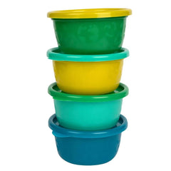GreenGrown Reusable Toddler Snack Bowls with Lids, 4-Pack