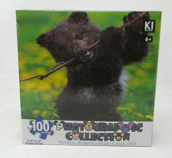 KI Puzzles Bear Cub 100-Piece Photographic Jigsaw Puzzle