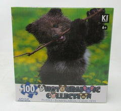KI Puzzles Bear Cub 100-Piece Photographic Jigsaw Puzzle