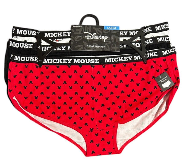 Mickey Mouse Boyshort Underwear 3-Pack – Size Large