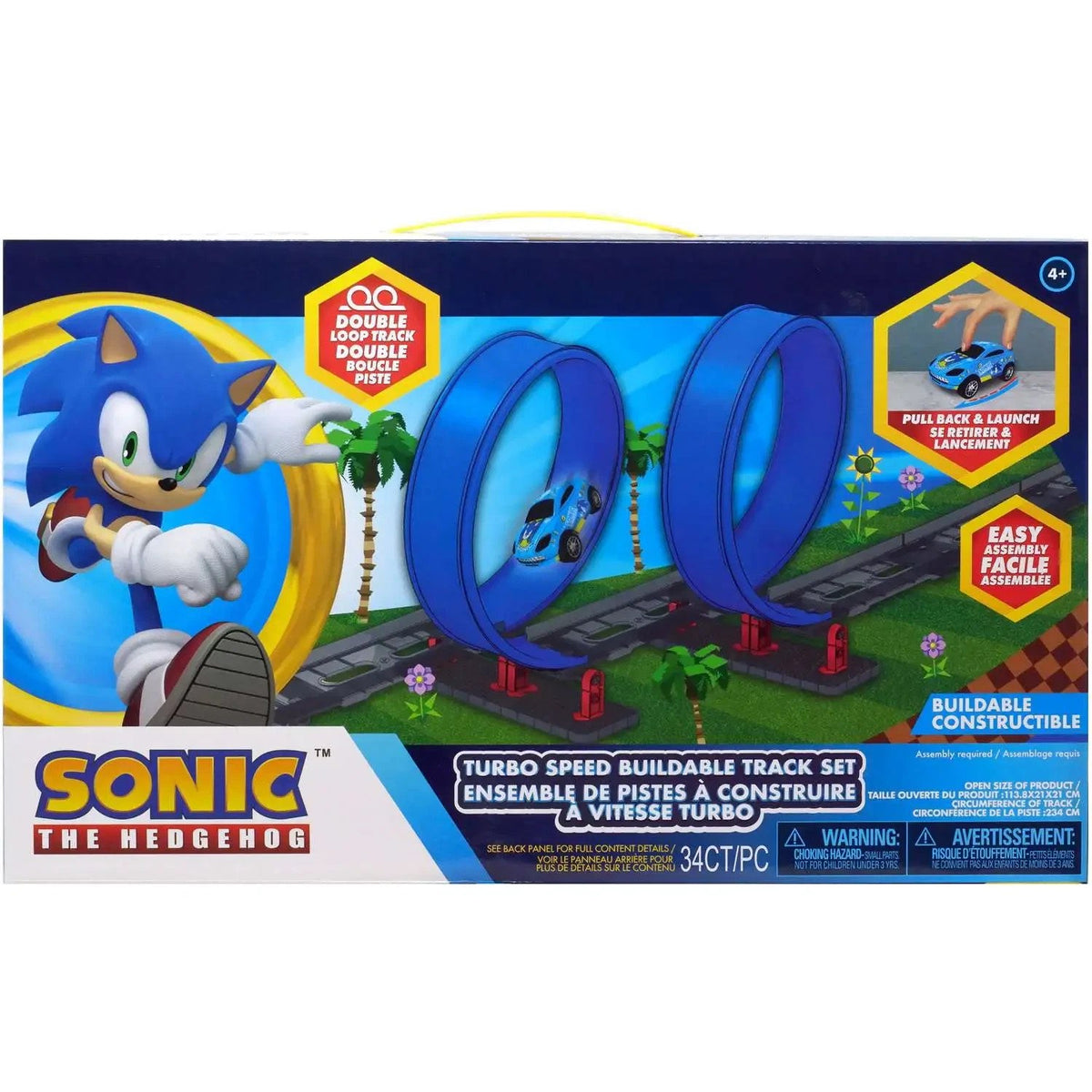 Forever Clever Sonic the Hedgehog Turbo Speed Double Loop Buildable Track Set