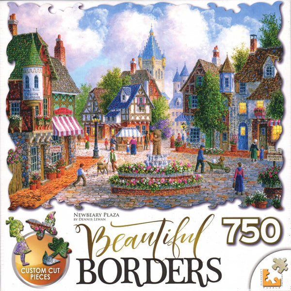 Newbeary Plaza 750 Piece Jigsaw Puzzle | Charming Neighborhood Scene
