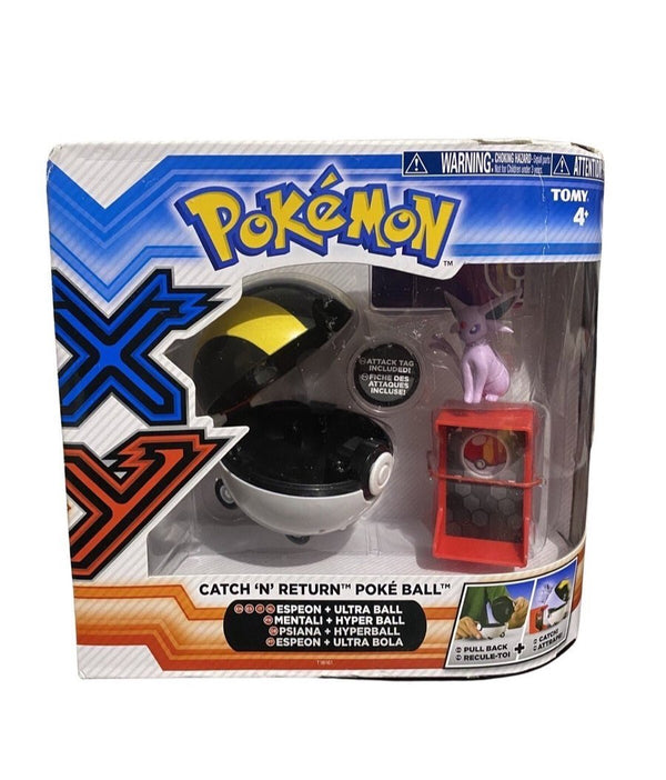 TOMY Pokémon Espeon Catch 'N Return Action Figure with Ultra Ball