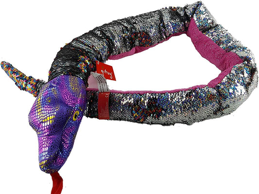 Gitzy Giant 54" Flip Sequin Plush Snake – Pink