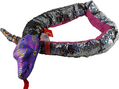 Gitzy Giant 54" Flip Sequin Plush Snake – Pink