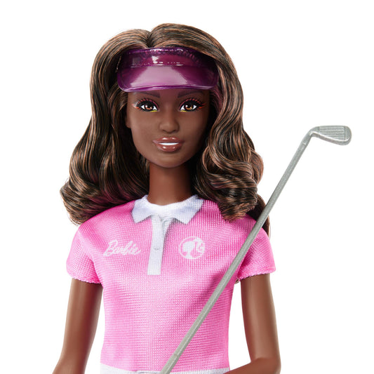 Barbie Golf Player Brunette Doll with Pink Outfit & Golf Club