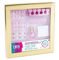 Three Cheers For Girls Pink & Gold Boxed Nail Set