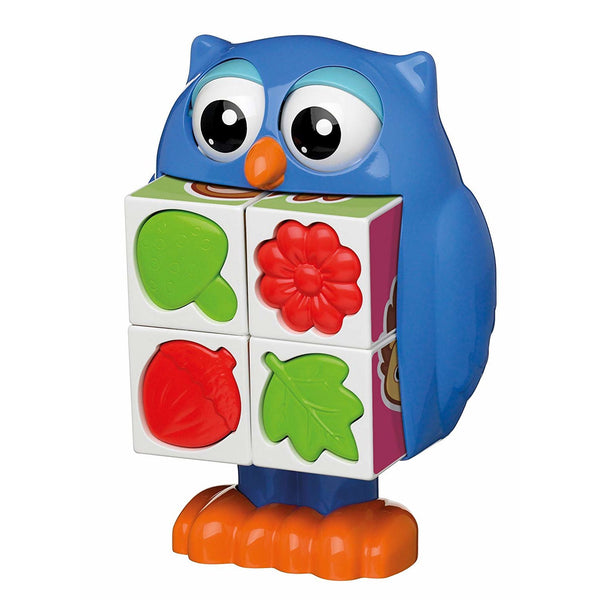 TOMY Mr. Owl Puzzle Pop — Shape Sorting & Picture Cube Baby Toy