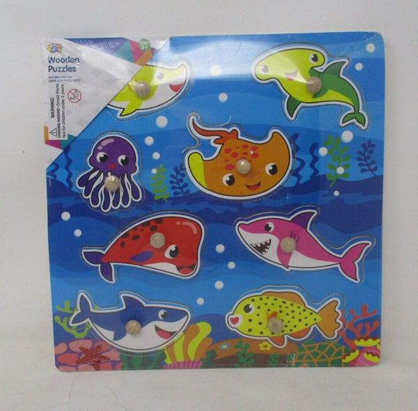 Real Wood Toys Sea Creature Wooden Puzzle with Hidden Pictures