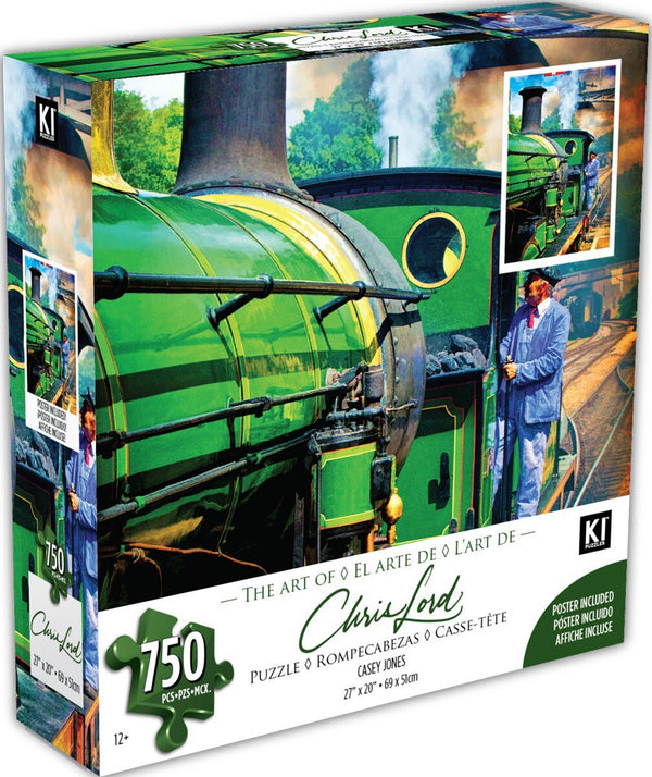 KI Puzzle Casey Jones 750 Piece Vintage Train